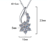 Collar de Plata de Ley S925 con Diamante Moissanita de 0.5 Quilates, Color D, Diseño de Girasol, Cadena para Clavícula, Joyería de Boda para Mujer