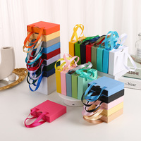 Boîte à bijoux colorée à tiroir carré pour bague collier stockage emballage cadeau portable-vente en gros