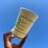 Gelas Kertas Sekali Pakai Biodegradable 8oz Grosir, Dapat Disesuaikan dan Dicetak, Lapisan PE Tunggal untuk Air Mineral