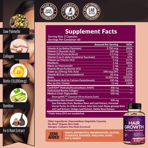 Vente flash : <span class=keywords><strong>Complément</strong></span> <span class=keywords><strong>alimentaire</strong></span> avancé pour <span class=keywords><strong>cheveux</strong></span> 24-en-1, capsules de vitamines pour <span class=keywords><strong>cheveux</strong></span>, OEM, palmier nain, biotine, collagène, pour adultes, <span class=keywords><strong>complément</strong></span> de santé - Product Image 2
