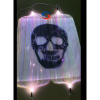 Tissu à fibres optiques phosphorescentes en forme de crâne, panneau LED squelette pour spectacle scénique