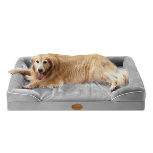 Factory Custom High Quality Grey Rectangle Breathable Orthopedic And <strong>Memory</strong> <strong>Foam</strong> Pet <strong>Dog</strong> <strong>Bed</strong> Wholesale Square Bulk <strong>Beds</strong> - Product Image 1