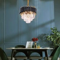 Lustre moderne en cristal doré à plusieurs niveaux, luminaire suspendu en forme de goutte d'eau, style Art Déco, pour hôtel de luxe, villa, salon, en métal et cristal