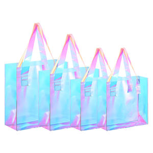 Gran oferta, bolso holográfico con logotipo personalizado para mujer, bolso holográfico de PVC con asa más fuerte de PVC, bolso de playa - Product Image 1