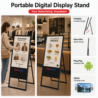 Support publicitaire numérique portable pliable sur pied, écran LCD LED vidéo mural personnalisé avec menu numérique pour restaurant
