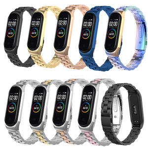 Cinturino da polso regolabile per <span class=keywords><strong>Xiaomi</strong></span> Mi <span class=keywords><strong>Band</strong></span> 6 <span class=keywords><strong>5</strong></span> 3 4 - Bracciale e cinturini di ricambio in acciaio inossidabile con custodia in metallo - Product Image 1