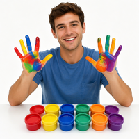 Peinture à doigts non toxique 30 ml, 12 pots, 6 couleurs, lavable, peinture artistique pour enfants certifiée MSDS, fournitures de peinture à doigts sûres pour enfants