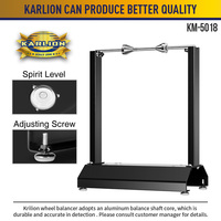 KARLION KM-5018 Équilibreuse de roues statique réglable pour moto avec cône de centrage, certifiée CE, capacité 25 kg