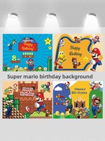 Toile de fond d'anniversaire moderne en panneau KT imprimé numériquement pour garçons et filles, idéale pour les fêtes de premier anniversaire