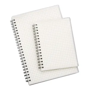 批发简约风格银色双线圈线笔记本创意学生笔记本带塑料盖