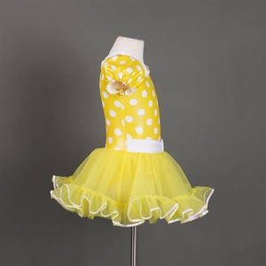 Costume de danse pour filles, jaune et <span class=keywords><strong>blanc</strong></span> à <span class=keywords><strong>pois</strong></span>, <span class=keywords><strong>tutu</strong></span>, robe de ballet - Product Image 2