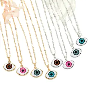 Groothandel 3D Boze Oog Ketting Hanger Kettingen Vergulde Verzilverd Rode Boze Oog Decor Sieraden Man Of Vrouw Ketting