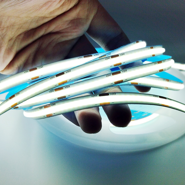 COB LED Strip Light 12V/24V 10M Copper 8mm Warm White Smart Flexible Cuttable for