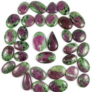 Natural <b>Ruby</b> Zoisite Cabochon Wholesale Loose Gemstone Silver Brass Rings Pendants Necklace Jewelry - Product Image 1