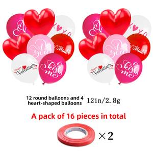 Set Decorazioni per Festa a Tema San Valentino 2026 con Striscione, Palloncini a Spirale e Ghirlanda per Matrimoni e Feste - Product Image 4