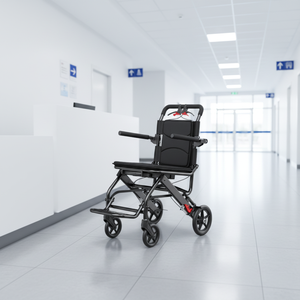 <span class=keywords><strong>Fauteuil</strong></span> <span class=keywords><strong>roulant</strong></span> pliant léger en acier au carbone pour personnes âgées et enfants, avec mobilité portable - Product Image 4