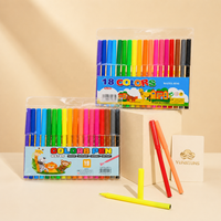 Stylos marqueurs à base d'eau, 18 couleurs vives, pointe fine, aquarelle, lot en gros pour la peinture, le dessin et la coloration en maternelle, ensemble artistique