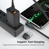 Câble de données 6 en 1 Type C 60W | USB-C et USB-A 540 cordon de chargeur d'ordinateur portable PD60W pivotant avec 3 embouts magnétiques et adaptateur USB