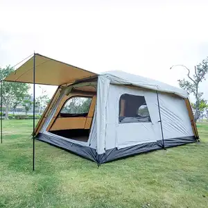 Spazio Extra ampio impermeabile 2 camere 1 soggiorno tende 8-12 persone portatile tenda famiglia 4-5 persone tenda da campeggio all'aperto