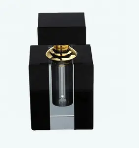 6mlファンシーラグジュアリー6mlスクエアエンプティドロッパーの香りポータブルボディアロエブラッククリスタル香水瓶