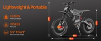 Moto tout-terrain électrique GT600 7500W |   Moto électrique tout-terrain 72V 30Ah, 80 km/h, autonomie de 100 km
