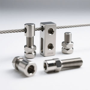 Receptor <span class=keywords><strong>invisible</strong></span> de acero inoxidable personalizado OEM CNC, accesorio de extremo de espárrago y terminal de espárrago roscado de cable para barandilla de cable - Product Image 1