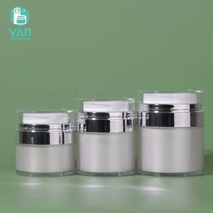 Pot en plastique sans air à double paroi blanc YAN Packaging, 15g, 30g, 50g, recyclable, en acrylique, pour crème pour le visage, fond de teint liquide, soin de la peau - Product Image 5