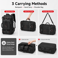 Mochila de Viaje para Hombre de Gran Capacidad, Expandible a 80 Litros, Bolsa de Equipaje de Mano con Compartimento para Zapatos, Mochila Resistente para Camping