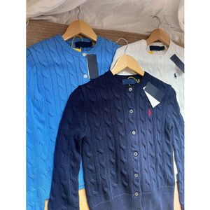 <span class=keywords><strong>Cardigan</strong></span> in Maglia <span class=keywords><strong>a</strong></span> Maniche Lunghe con Collo Ricamato Intrecciato, Etichetta in Rafia, Monopetto, in Cotone Coreano Sottile Scansionabile, Autunno Inverno - Product Image 5