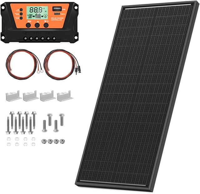 100 W 12 V Solar Panel Kit  Monocrystalline Solar Panels 10A Solar Charge Controller Solar Cables