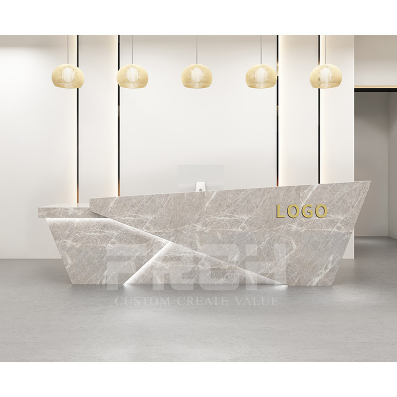 Boutique Haute Brillance Design De Luxe Moderne En Bois Blanc de Meubles De Bureau De Comptoir de Salon de Réception