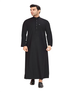 Túnica Árabe Informal con Capucha de Estilo Simple, Túnica Transpirable de Manga Larga para Hombre, Túnica de Poliéster para Uso Diario - Product Image 3