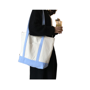100% Cotton <b>Canvas</b> Tote <b>Bag</b> <b>Large</b> Capacity With Shoulder Handle Shopping <b>Bag</b> Daily Use Eco-Friendly Custom Logo - Product Image 1