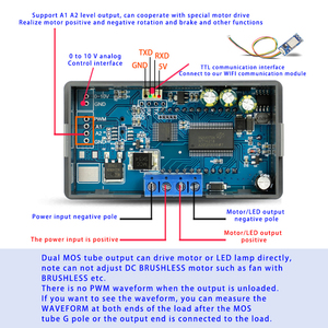 MP05 150W PWM DC Motor Speed Controller, LED <b>Dimmer</b> with Encoder, Slow Start and Slow Stop Function - Product Image 3