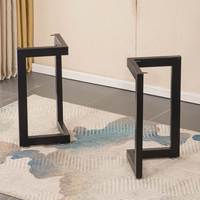 Support de pied de table en bois massif, en fer forgé usiné CNC, métal sur mesure pour bureaux informatiques et de conférence - Design moderne et épuré