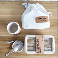 Biodégradable Bento Rice Husk Eco Lunch Bag Soupe Cup Lunch Box Avec Couverts
