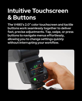 Flash Speedlite Profesional para Cámara Godox V480 S TTL, 650 Disparos, HSS, Lectura Inteligente de Distancia, Pantalla Táctil 2.0, Sistema Inalámbrico de 2.4G