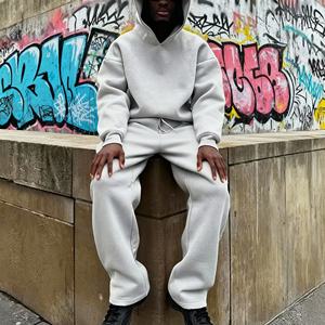 Hochwertige Blanko-Trainingsanzüge Schwergewichtige Herren-Oversize-Hoodies und Jogginghosen Maßgeschneiderte Baggy-Trainingsanzüge für Männer - Product Image 3