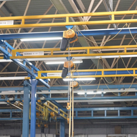 Grúa de vía rígidas de acero Q355B de alta resistencia con sistema de carga de polipasto eléctrico de doble viga, conformación por rolado, corte por láser y soldadura robótica