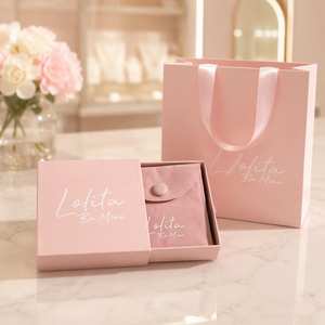 Caja de Joyería de Papel Rígido Rosa con Logotipo Personalizado, Empaque de Lujo con Cajón y Bolsa de Microfibra para Pulseras - Product Image 5