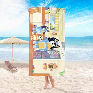 Blueys dibujos animados personalizado blueys dibujos animados viaje verano estampado secado rápido gran tamaño arena libre grande <span class=keywords><strong>Toalla</strong></span> de playa para mujeres niños - Product Image 6
