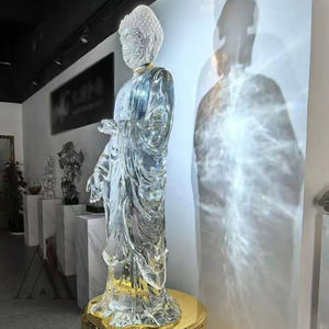 Statue de <span class=keywords><strong>Bouddha</strong></span> en résine transparente grandeur nature, décoration de temple, art religieux, personnalisée - Product Image 6