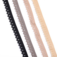 Tenues à bande élastique en nylon pour dents de pied picot en peluche douce Lingerie Garniture d'ourlet Web élastique Spandex Bretelles Soutien-gorge à chevrons