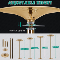 7,35-13 pies portátil 45mm oro Acero inoxidable Stripper Pole para el hogar Fitness ejercicio Bar gimnasio o fiesta