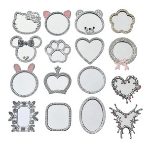 Nouvelle <span class=keywords><strong>coque</strong></span> <span class=keywords><strong>de</strong></span> téléphone en alliage en forme <span class=keywords><strong>de</strong></span> cœur DIY effet miroir avec strass, motif papillon et lapin, protection intégrale 360°, autocollants décoratifs - Product Image 2