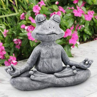 Statue de jardin de chat de yoga en résine faite à la main en vente en gros décoration chien bouddha méditant zen tortue grenouille figurine ornement de jardin animal