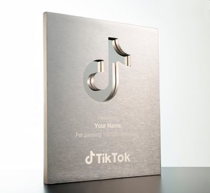 Placa Creativa de Metal con Certificado Personalizado para TikTok, Identificación para YouTube, <span class=keywords><strong>Shopee</strong></span>, Placa de Premio, Trofeo de Negocios, Regalos de Recuerdo - Product Image 2