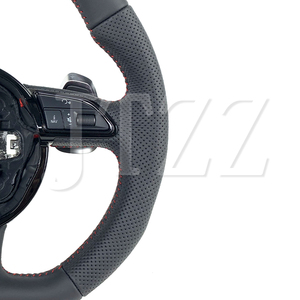Volant en cuir perforé pour <span class=keywords><strong>Audi</strong></span> A3 RS3 <span class=keywords><strong>A4</strong></span> RS4 A5 RS5 2018 2021 <span class=keywords><strong>2022</strong></span> 2023 2024 Rouge personnalisé en cuir lisse - Product Image 4