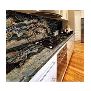 Mistik altın siyah granit taş mutfak tezgahı