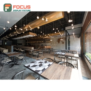 Boutique Coffee Merchandise Display Rack Wood Grain Finish Brand Logo Header Cafe <b>Shelf</b> Display Rack - Product Image 4